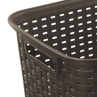 Sterilite 12736 Tall Wicker Weave Plastic Laundry Storage Basket, Brown (6 Pack)