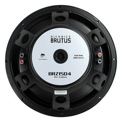 Hifonics Brutus 1200W DVC Subwoofer (Pair) + 6000W Amp + Wiring Kit + Enclosure
