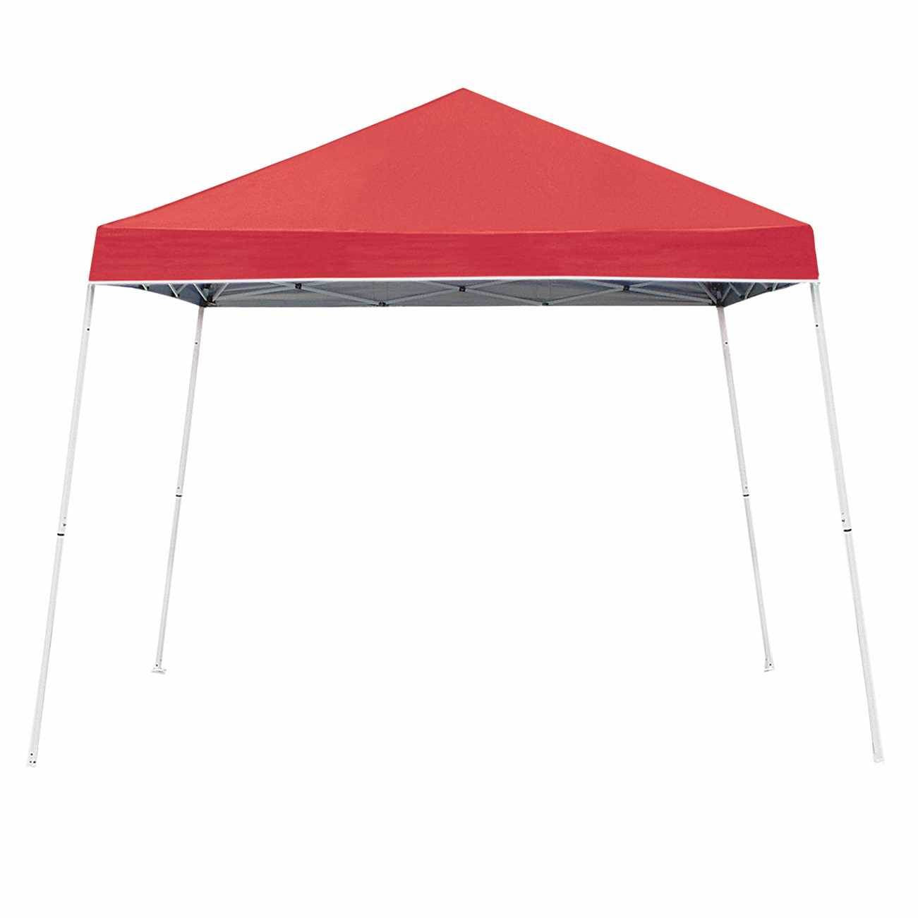 Z-Shade 10x10 Ft Push Button Angled Leg Instant Shade Canopy Tent Red (Open Box) - VMInnovations