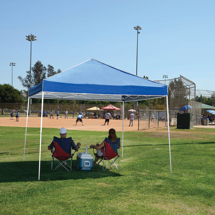 Z-Shade 10 x 10 Foot Everest Instant Canopy Camping Patio Shelter, Blue (Used)