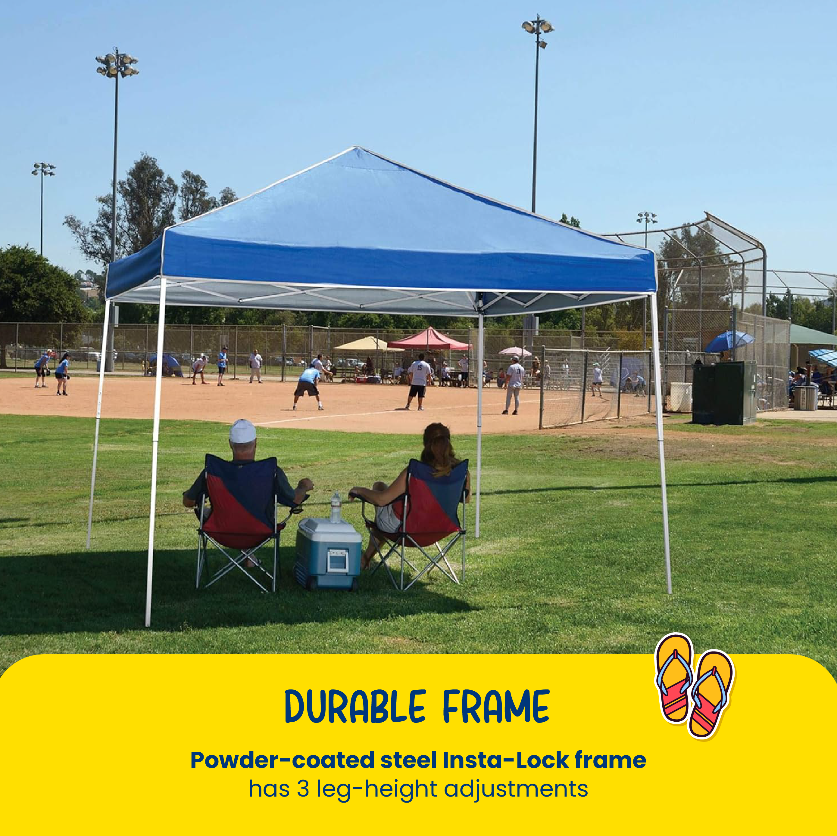 Z-Shade 10 x 10 Foot Everest Instant Outdoor Canopy Camping Patio Shelter, Blue