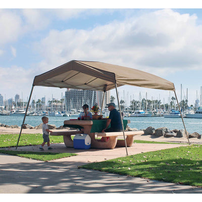 Z-Shade 12 x 14 Foot Outdoor Shade Canopy and Wrap-Around Leg Weight Bags, Tan - VMInnovations