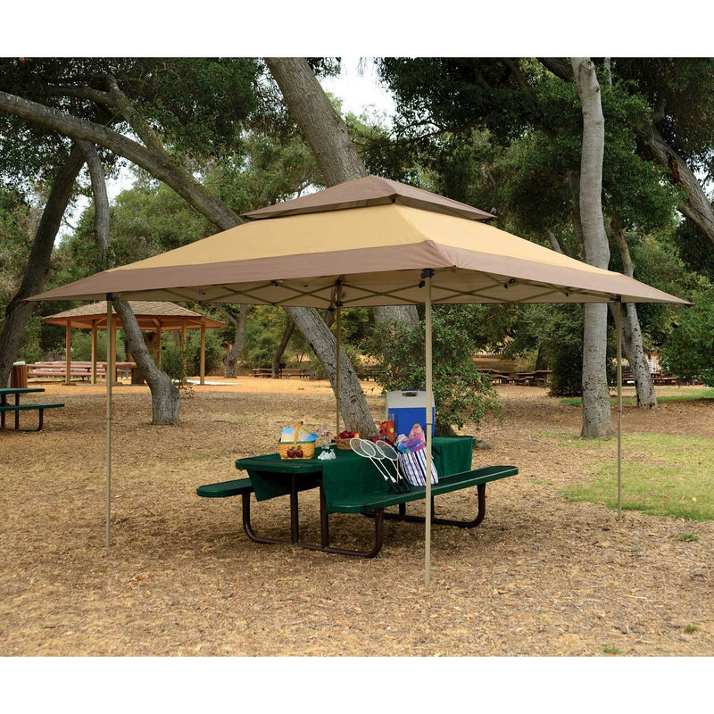 Z-Shade 13 x 13 Ft Instant Gazebo Canopy Tent Patio Shelter, Tan Brown (Used)