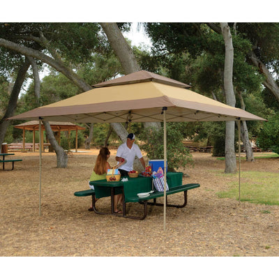 Z-Shade 13 x 13 Foot Instant Gazebo Outdoor Canopy Patio Shelter Tent, Tan Brown