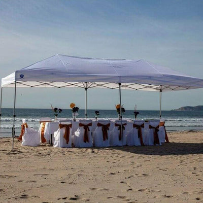 Z-Shade 20 x 10 Foot Everest Instant Canopy Camping Outdoor Patio Shelter, White