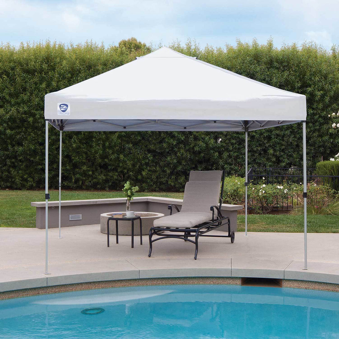 Z-Shade 10' x 10' Peak Straight Leg Portable Instant Shade Outdoor Canopy, White