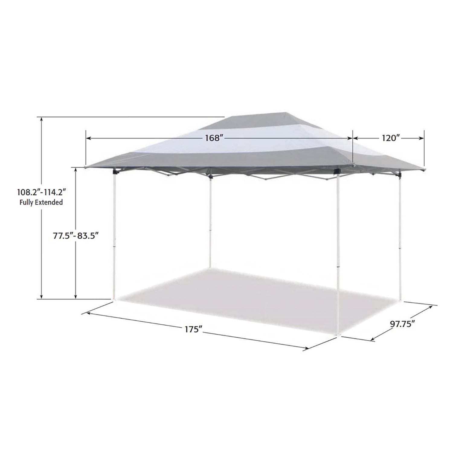 Z-Shade 14 x 10 Foot Prestige Instant Shade Outdoor Canopy Shelter, Grey & White - VMInnovations