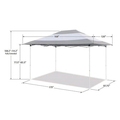 Z-Shade 14 x 10 Foot Prestige Instant Shade Outdoor Canopy Shelter, Grey & White - VMInnovations