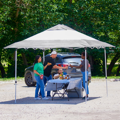 Z-Shade 14 x 10 Foot Prestige Instant Shade Outdoor Canopy Shelter, Grey & White - VMInnovations
