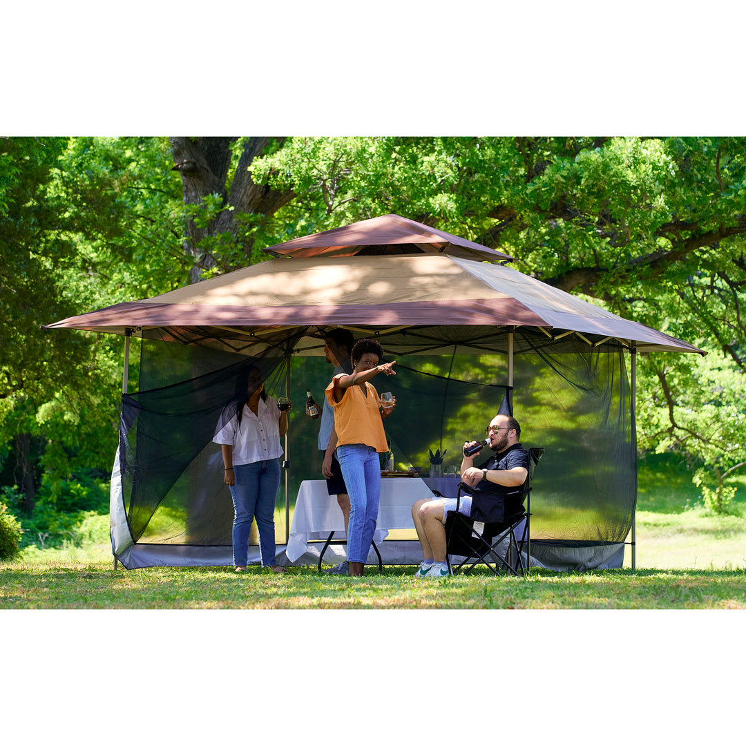 Z-Shade 10' x 10' Screenroom Shade Attachment for 13' x 13' Gazebo Tent, Black