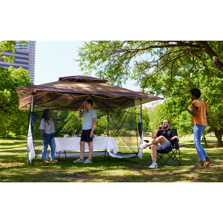 Z-Shade 10' x 10' Screenroom Shade Attachment for 13' x 13' Gazebo Tent, Black