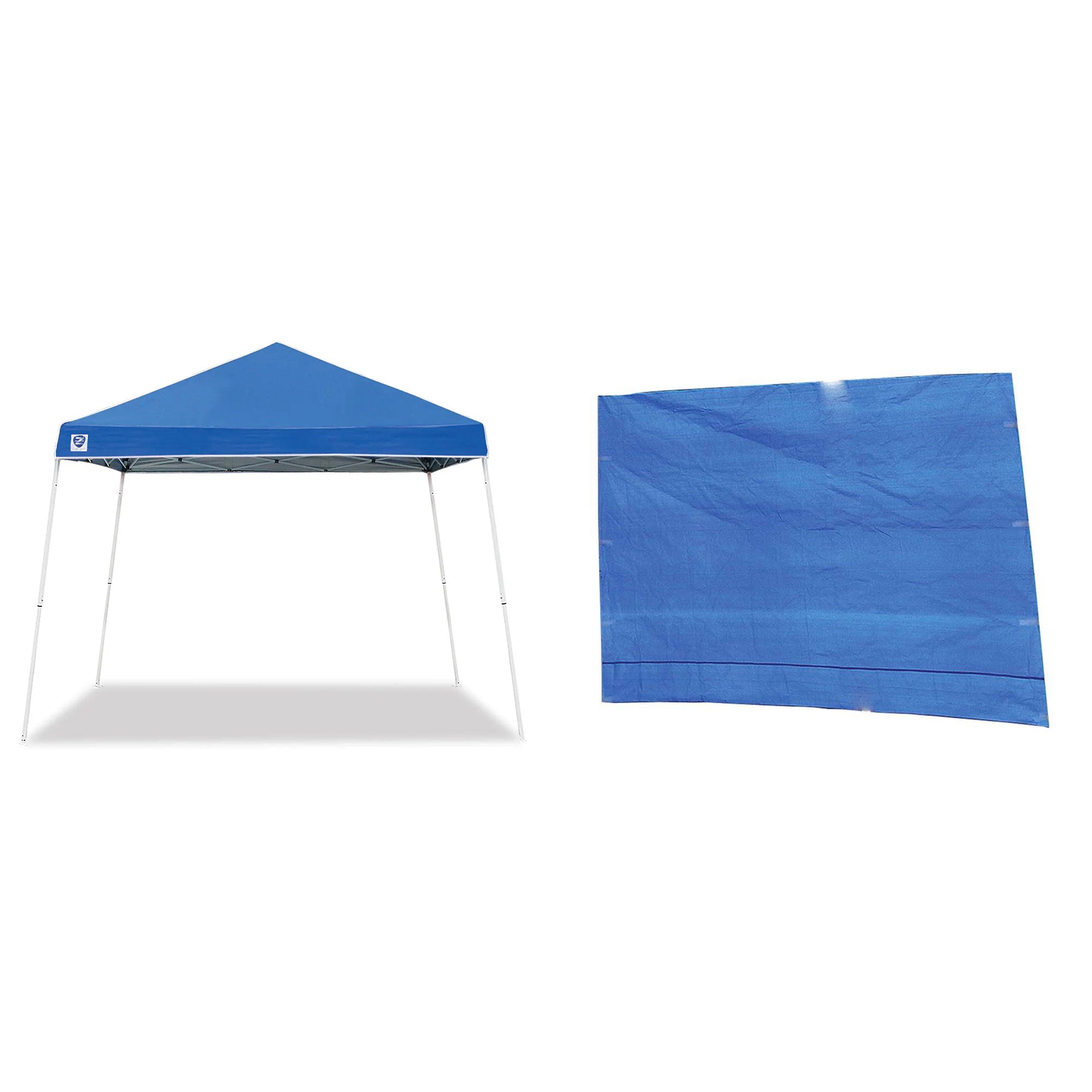 Z-Shade 10x10 Ft Horizon Angled Leg Pop Up Canopy with Sidewall Attachment, Blue - VMInnovations