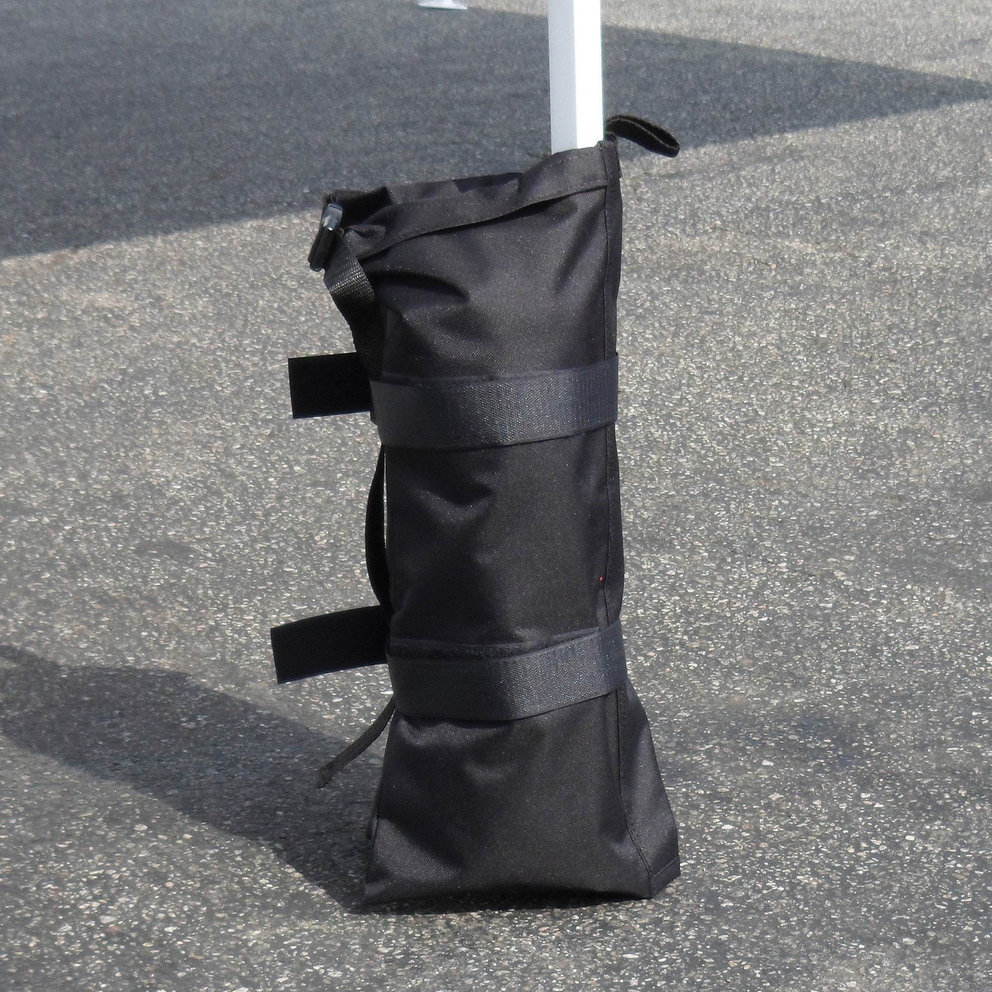 Z-Shade 10 x 10 Foot Pop Up Canopy Tent, White & Leg Wrap Weight Bags, Set of 4