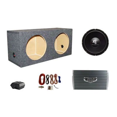 Hifonics 12" 800 Watt Car Audio Subwoofer w/ Amplifier, Sub Box, and Wiring Kit