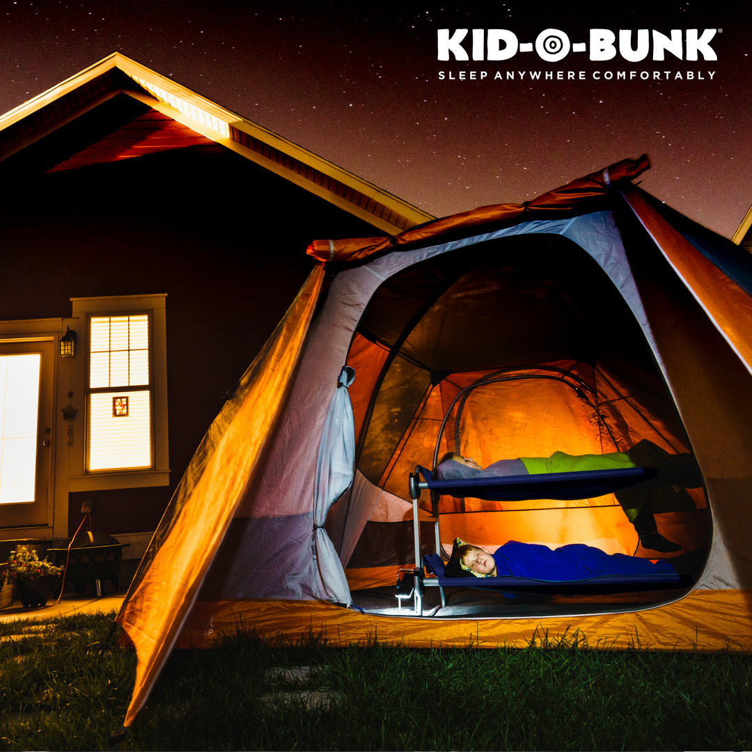Disc-O-Bed Youth Kid-O-Bunk Camping Cot with Organizers, Navy Blue (Open Box) - VMInnovations