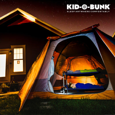 Disc-O-Bed Youth Kid-O-Bunk Camping Cot with Organizers, Navy Blue (Used) - VMInnovations
