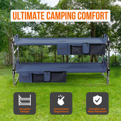 Disc-O-Bed XL Cam-O-Bunk and Youth Kid-O-Bunk Benchable Double Cot (2 Pack)