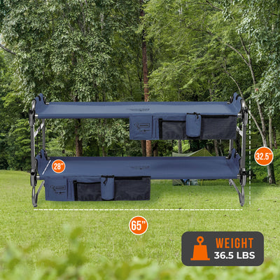 Disc-O-Bed XL Cam-O-Bunk and Youth Kid-O-Bunk Benchable Double Cot (2 Pack)