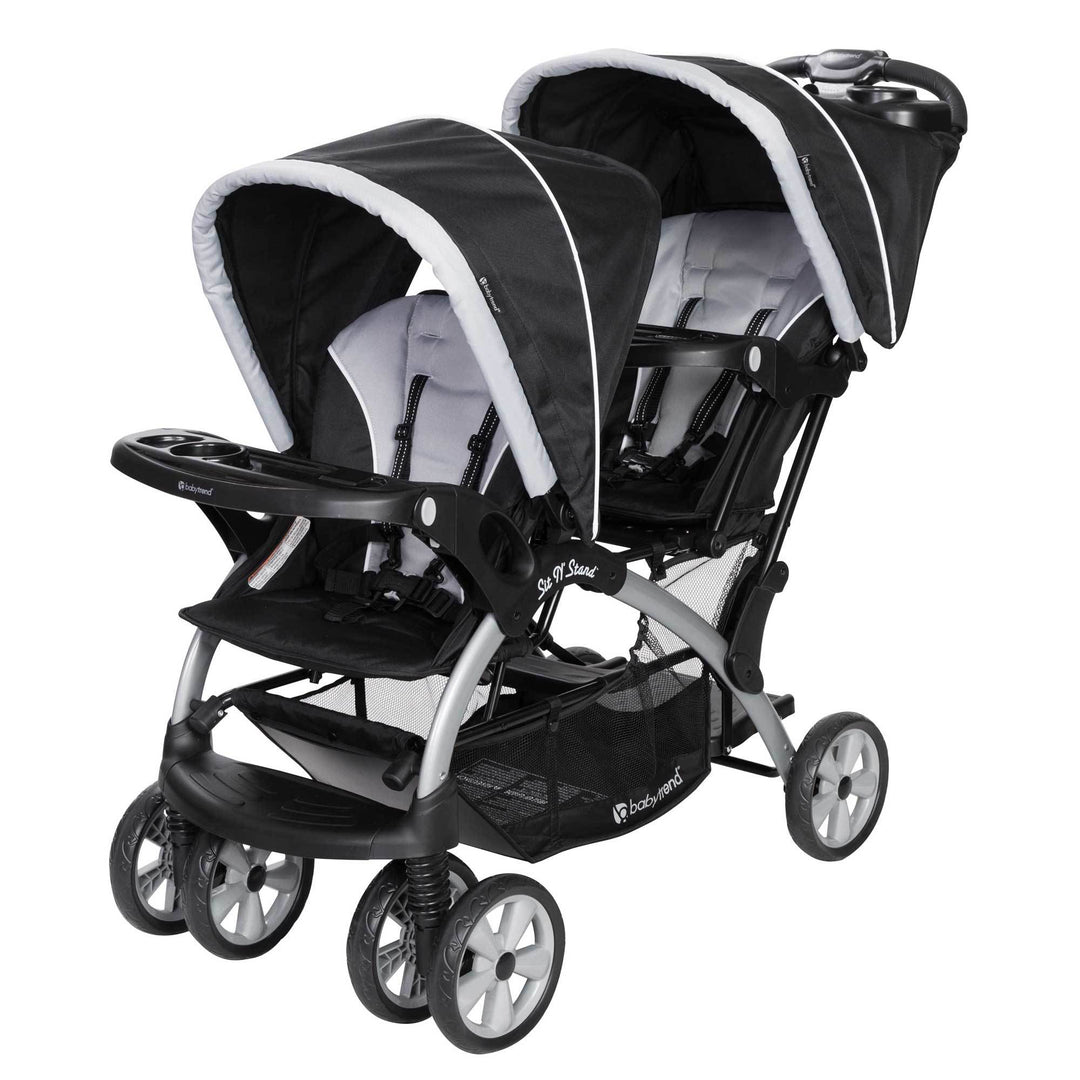 Baby Trend Sit N Stand Infant/Toddler Tandem Double Stroller, Stormy (Used)