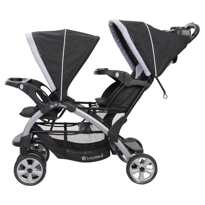 Baby Trend Sit N' Stand Easy Fold Travel Toddler & Baby Double Stroller, Stormy