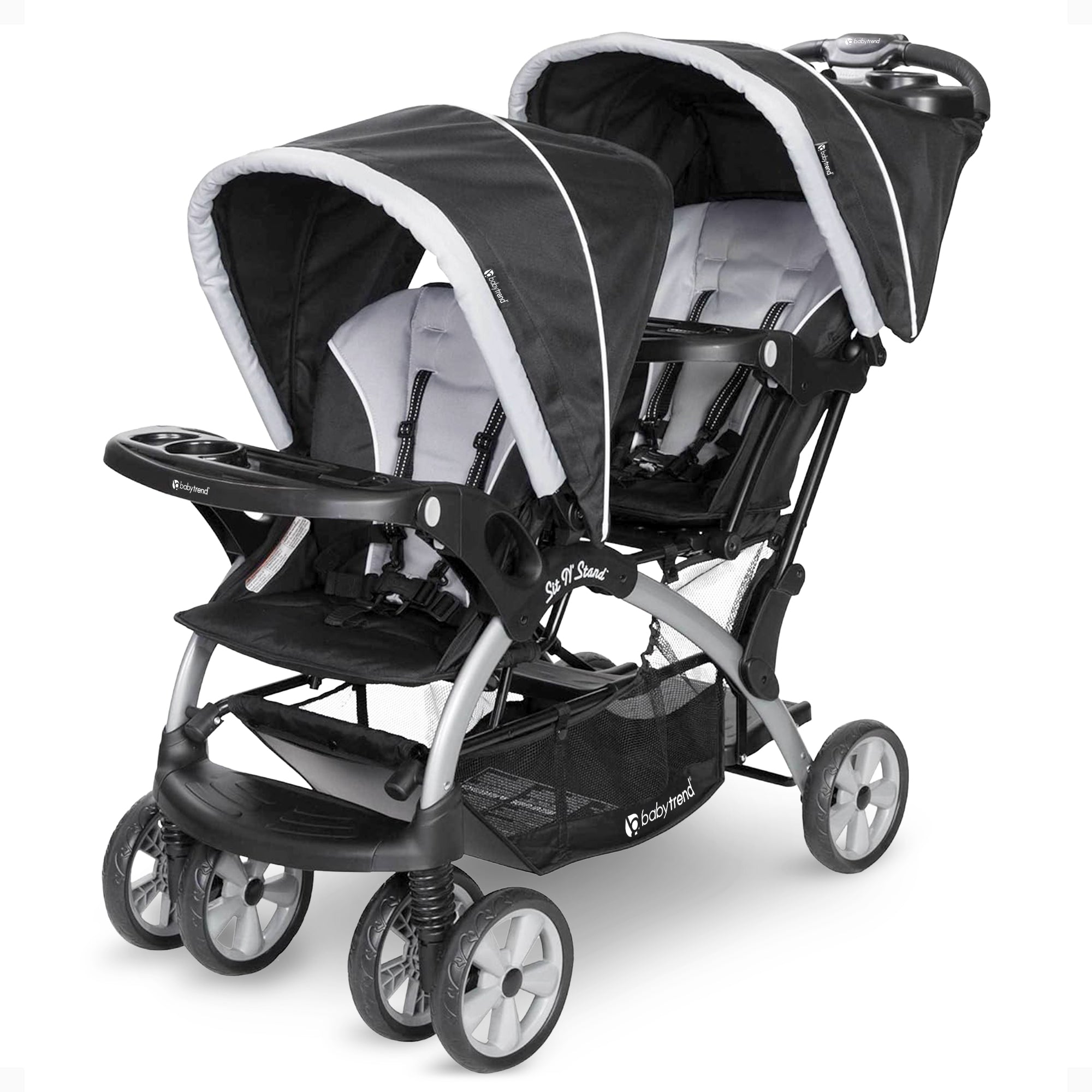 Baby Trend Sit N Stand Infant/Toddler Tandem Double Stroller, Stormy (Used)