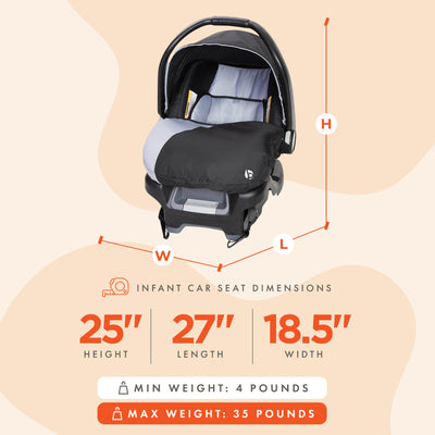 Baby Trend Ally Newborn Baby Infant Car Seat Travel System with Cover, Stormy - VMInnovations