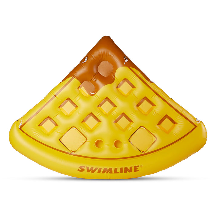 Swimline Giant Inflatable Waffle Slice Swimming Pool Floating Water Raft Lounger