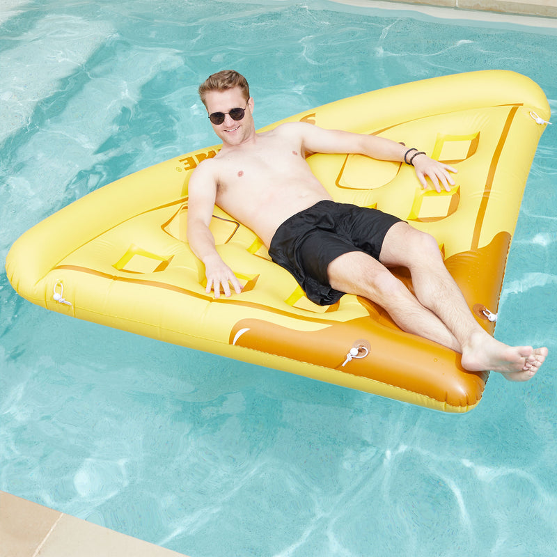 Swimline Giant Inflatable Waffle Slice Swimming Pool Floating Water Raft Lounger