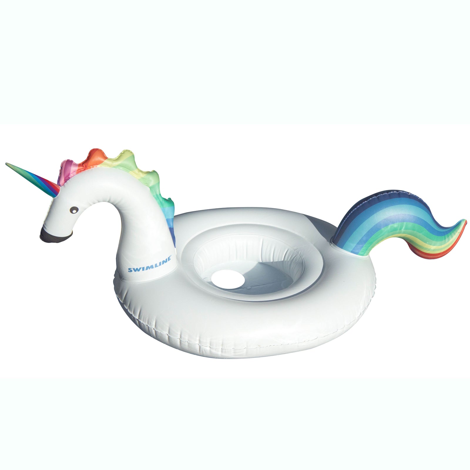 Swimline Inflatable Unicorn Swimming Pool or Lake Floating Water Lounger, White - VMInnovations