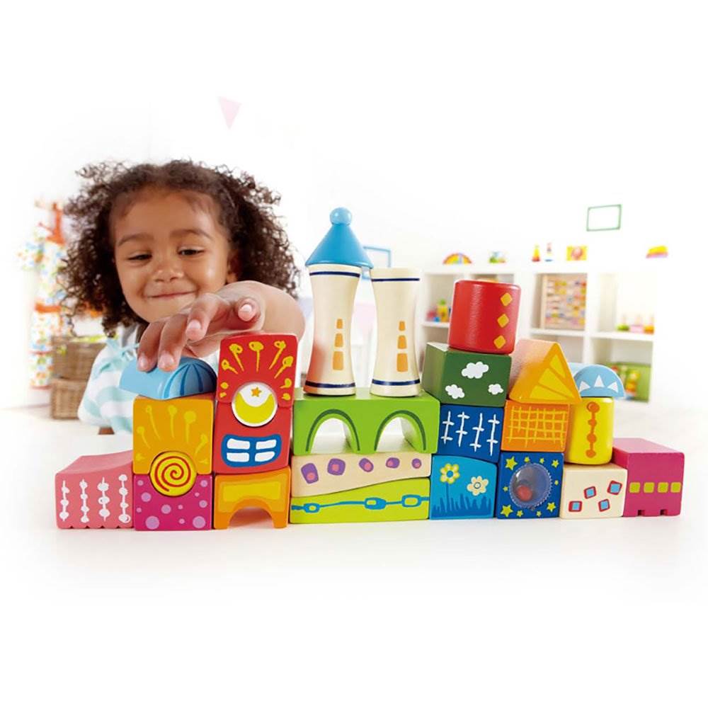 Hape Kids 26 Piece Fantasia Stacking Wooden Blocks Fantasy Castle Toy (Open Box)