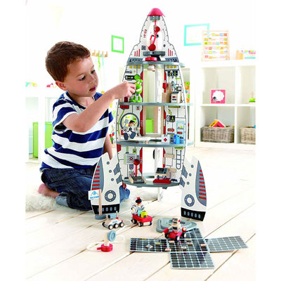 Hape Multi Level 37 Piece Wooden Spaceship Center Activity Play Set (For Parts)