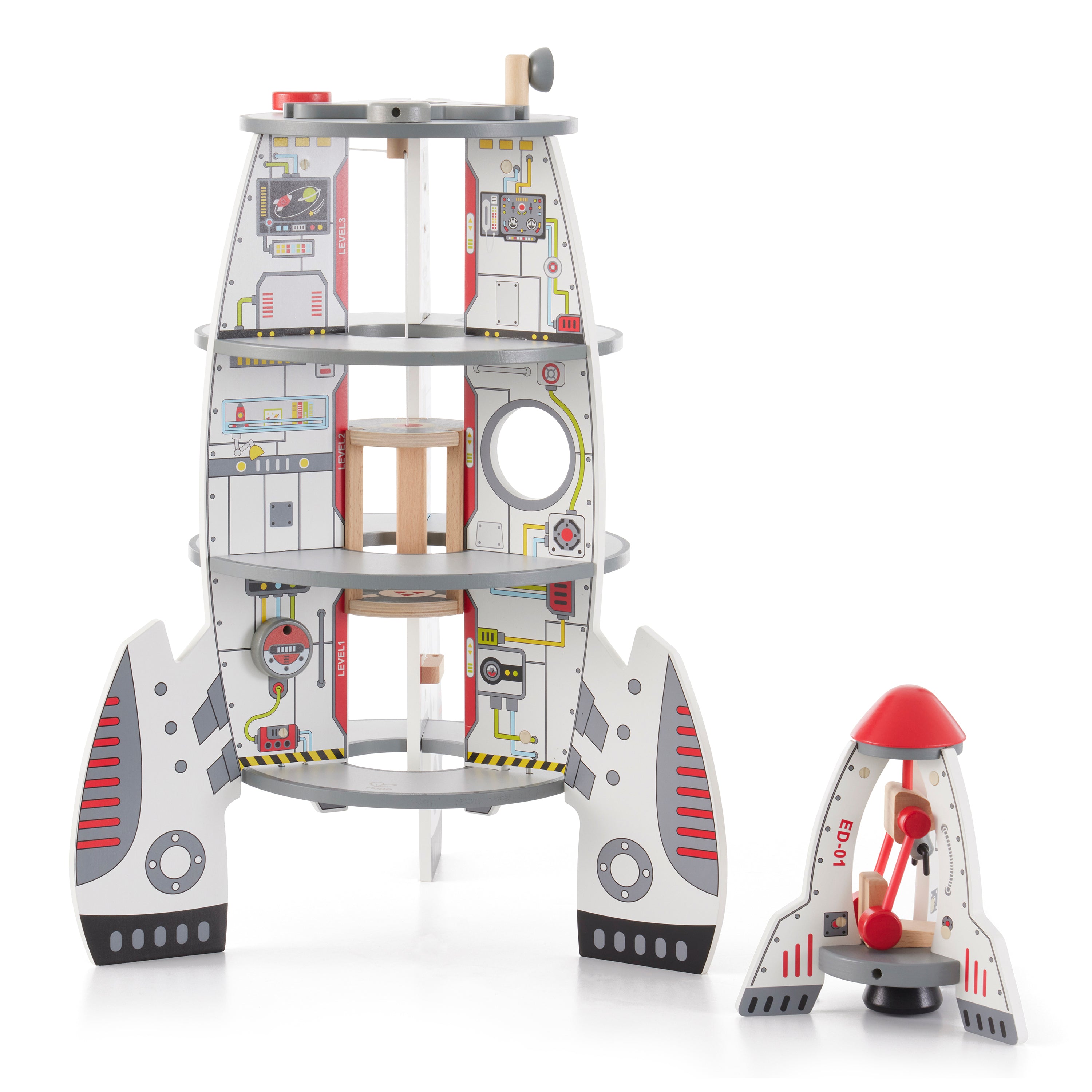 Hape Multi Level 37 Piece Wooden Spaceship Center Activity Play Set (For Parts)