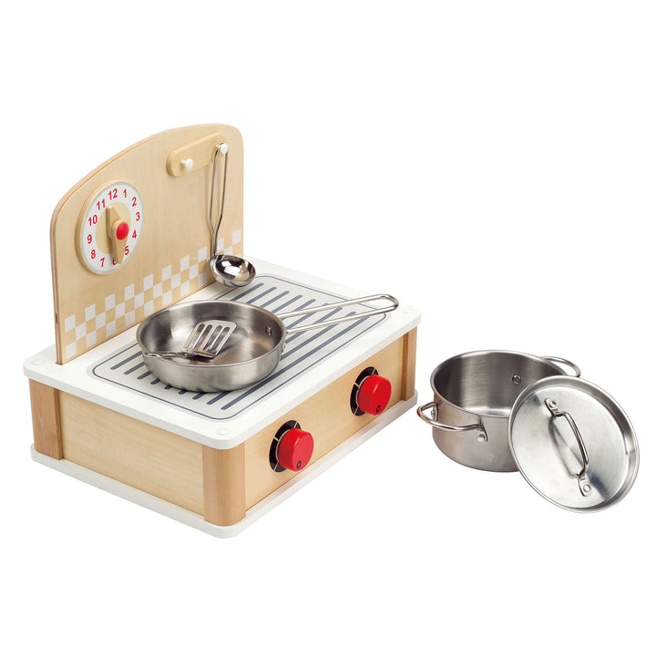Hape 2-in-1 Play Wooden Tabletop Kitchen & Grill Set with Accessories (Open Box)