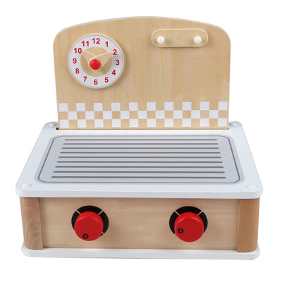 Hape 2-in-1 Pretend Play Wooden Tabletop Kitchen & Grill Set with Accessories