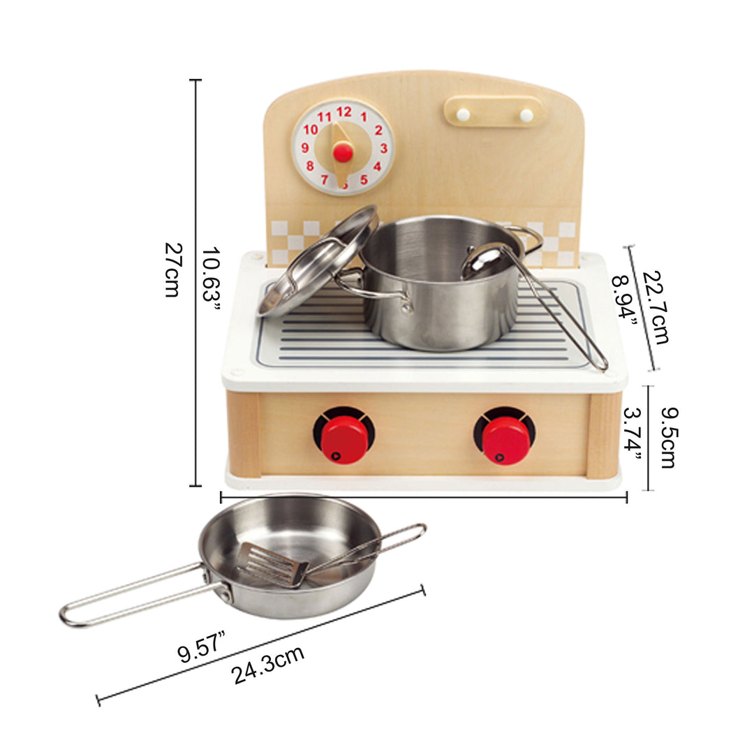 Hape 2-in-1 Play Wooden Tabletop Kitchen & Grill Set with Accessories (Open Box)