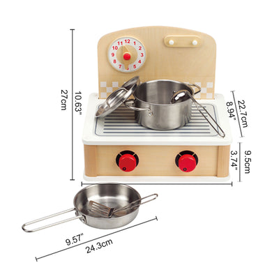 Hape 2-in-1 Play Wooden Tabletop Kitchen & Grill Set with Accessories (Open Box) - VMInnovations