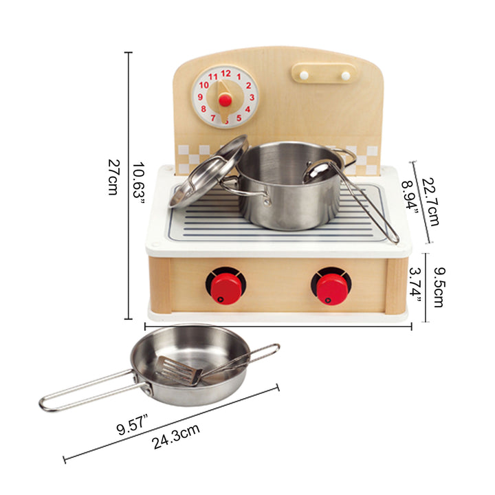 Hape 2-in-1 Play Wooden Tabletop Kitchen & Grill Set with Accessories (Open Box)
