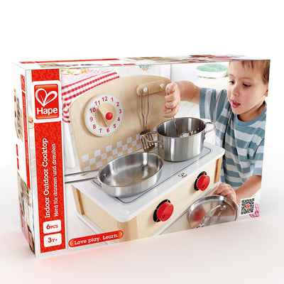 Hape 2-in-1 Play Wooden Tabletop Kitchen & Grill Set with Accessories (Open Box) - VMInnovations