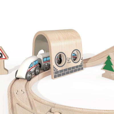 Hape E3712 Double Loop Railway Kids Wooden Train Set Track & Bridges (Open Box)
