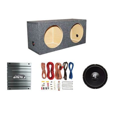 Hifonics 12-Inch Subwoofer w/ Amplifier, Sealed Sub Box Enclosure, & Wiring Kit