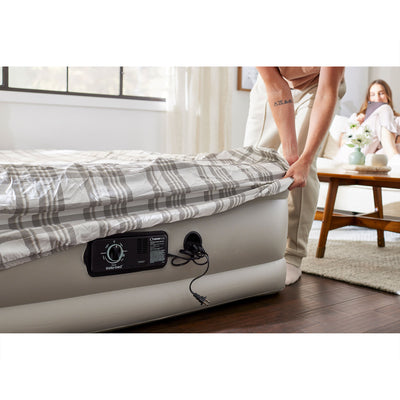 Insta-Bed Raised 19 Inch Queen Airbed Air Mattress with Built In neverFlat Pump (Damaged)