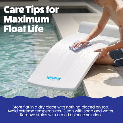 TRC Recreation Sunsation 1.75" Thick Foam Lounger Pool Float, White (Open Box)