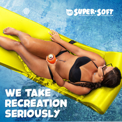 TRC Recreation 1.75" Thick Foam Lounger Swimming Pool Float, Yellow (Open Box)