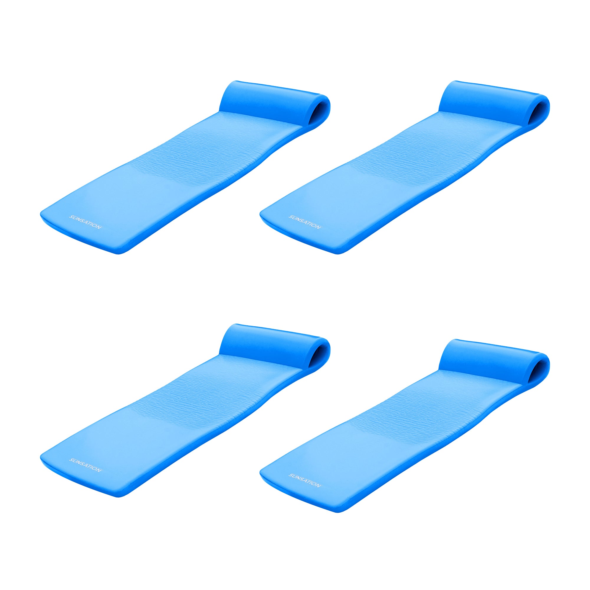 TRC Recreation Sunsation 70" Foam Raft Lounger Pool Float, Bahama Blue (4 Pack) - VMInnovations