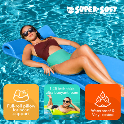 TRC Recreation Splash 1.25" Thick Foam Swimming Pool Float Mat,Bahama Blue(Used) - VMInnovations