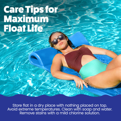 TRC Recreation Splash 1.25" Thick Foam Pool Float Mat, Bahama Blue (Open Box)