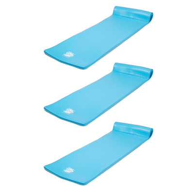 TRC Recreation Splash 70 Inch Raft Lounger Pool Lake Float, Marina Blue (3 Pack)