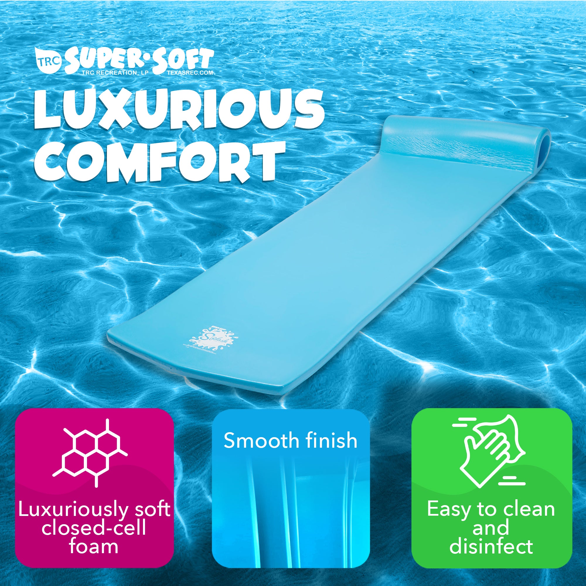 TRC Recreation Splash 70" Foam Raft Lounger Swimming Pool Float (Damaged)