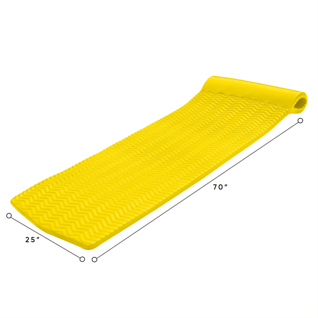 TRC Recreation Serenity 1.5" Thick Foam Pool Float Lounge Mat, Yellow Open Box) - VMInnovations