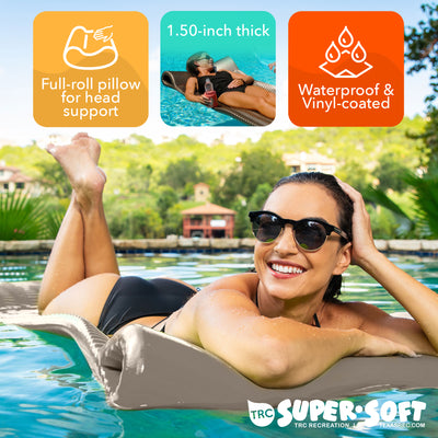 Texas Recreation Serenity 70" Thick Foam Raft Lounger Pool Float, Bronze (Used)